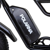 Ploarna electric bike battery mounted on bike frame for enhanced performance and durability.