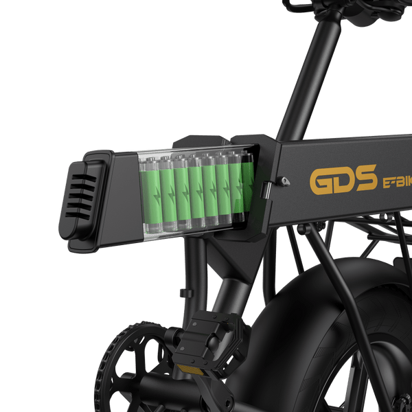 Ploarna electric bike battery pack with Samsung cells and smart battery management system on an electric bike.