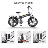 Ploarna electric bike battery installation guide with step-by-step instructions and image of the bike.