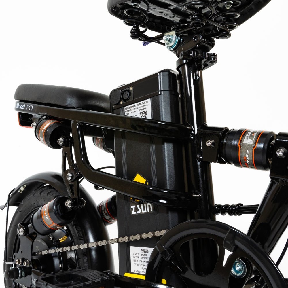 Polarna F10 14“ Electric Bike Foldable With 400W Motor 48V 17.5Ah Battery Luxury 10 suspension system - Polarna Ebikes Polarna Ebikes Black POLANRA Polarna F10 14“ Electric Bike Foldable With 400W Motor 48V 17.5Ah Battery Luxury 10 suspension system