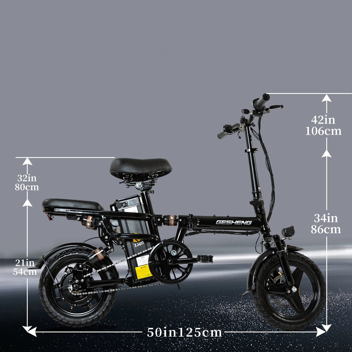 Polarna F10 14“ Electric Bike Foldable With 400W Motor 48V 17.5Ah Battery Luxury 10 suspension system - Polarna Ebikes Polarna Ebikes Black POLANRA Polarna F10 14“ Electric Bike Foldable With 400W Motor 48V 17.5Ah Battery Luxury 10 suspension system