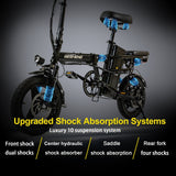 Polarna F10 14“ Electric Bike Foldable With 400W Motor 48V 17.5Ah Battery Luxury 10 suspension system - Polarna Ebikes Polarna Ebikes Black POLANRA Polarna F10 14“ Electric Bike Foldable With 400W Motor 48V 17.5Ah Battery Luxury 10 suspension system