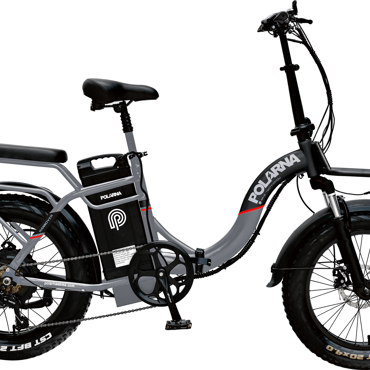 Polarna Hannover 20“ Fat Tire Foldable Electric Bike With 750W Motor 48V 30Ah Samsung Battery Seat Shock Absorber - Polarna Ebikes Polarna Ebikes Electric bicycle-GY + Front Base POLANRA Polarna Hannover 20“ Fat Tire Foldable Electric Bike With 750W Motor 48V 30Ah Samsung Battery Seat Shock Absorber