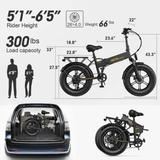 POLARNA M3 20“ Fat Tire Foldable Electric Bike With 750W Motor 48V 13Ah Battery for Snow Sand Outdoor(USA) - Polarna Ebikes Polarna Ebikes Black POLANRA POLARNA M3 20“ Fat Tire Foldable Electric Bike With 750W Motor 48V 13Ah Battery for Snow Sand Outdoor(USA)