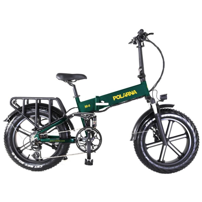 Polarna M4 20“ Electric Mountain Bike Foldable With 750W Motor 48V 14Ah Battery Pneumatic Fork - Polarna Ebikes Polarna Ebikes DarkGreen POLANRA Polarna M4 20“ Electric Mountain Bike Foldable With 750W Motor 48V 14Ah Battery Pneumatic Fork
