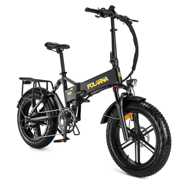 Polarna M5 20“ Fat Tire Foldable Electric Bike With 750W Motor 48V 15Ah Battery Pneumatic Fork(USA) - Polarna Ebikes Polarna Ebikes Black POLANRA Polarna M5 20“ Fat Tire Foldable Electric Bike With 750W Motor 48V 15Ah Battery Pneumatic Fork(USA)