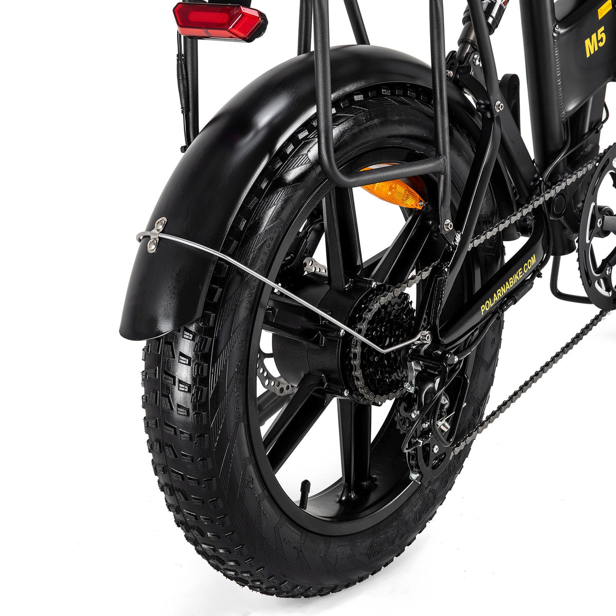 Polarna M5 20“ Fat Tire Foldable Electric Bike With 750W Motor 48V 15Ah Battery Pneumatic Fork(USA) - Polarna Ebikes Polarna Ebikes Black POLANRA Polarna M5 20“ Fat Tire Foldable Electric Bike With 750W Motor 48V 15Ah Battery Pneumatic Fork(USA)