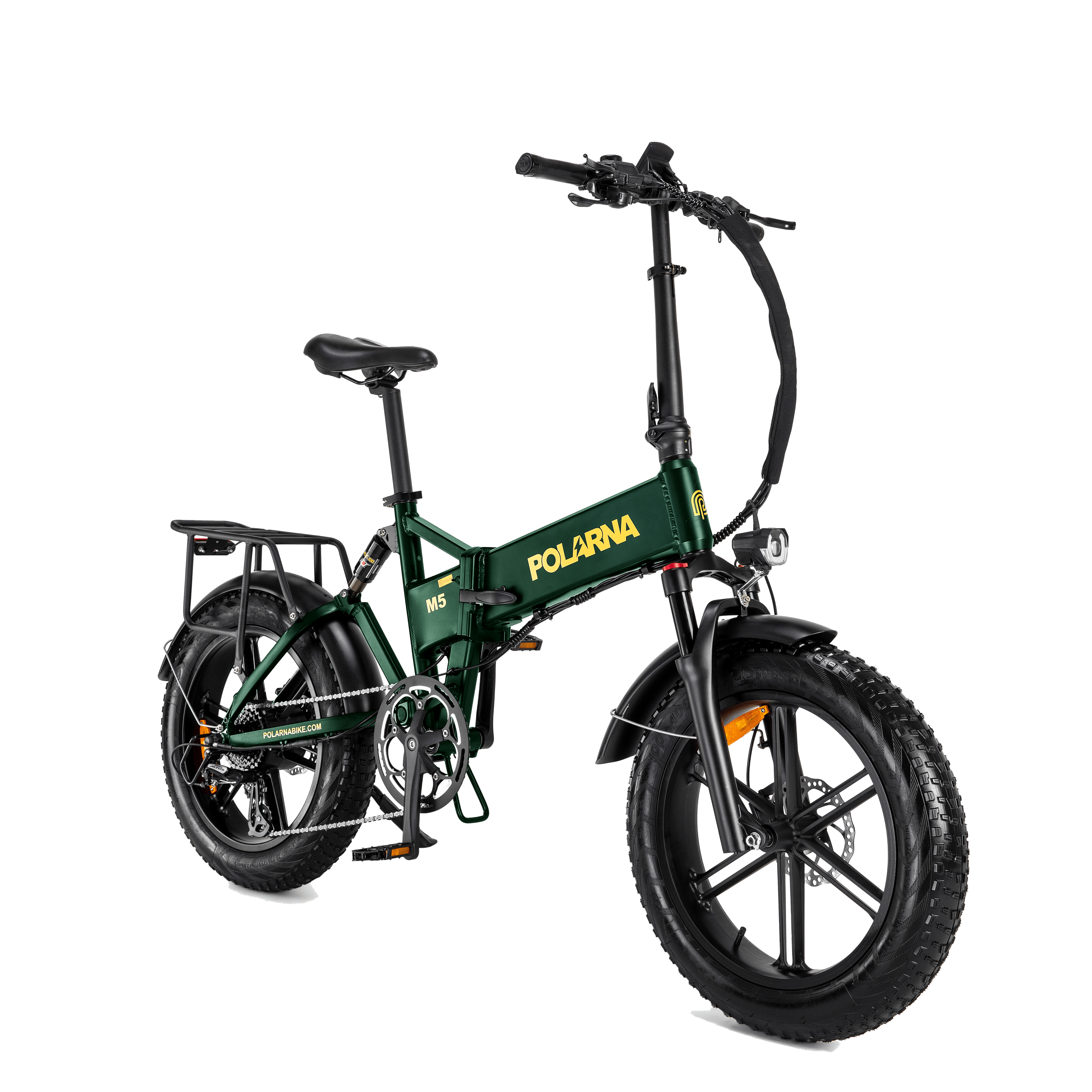Polarna M5 20“ Fat Tire Foldable Electric Bike With 750W Motor 48V 15Ah Battery Pneumatic Fork(USA) - Polarna Ebikes Polarna Ebikes DrakGreen POLANRA Polarna M5 20“ Fat Tire Foldable Electric Bike With 750W Motor 48V 15Ah Battery Pneumatic Fork(USA)