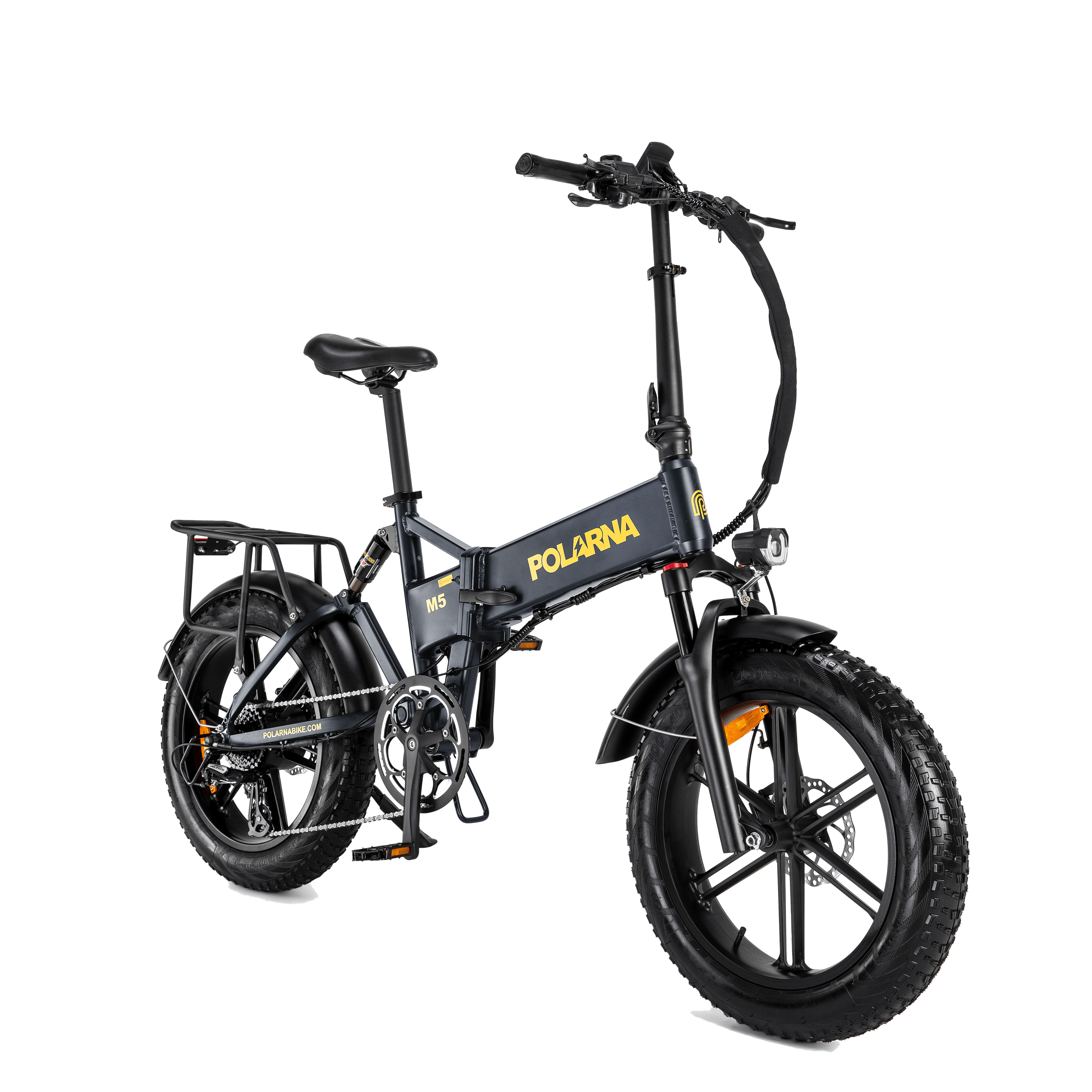 Polarna M5 20“ Fat Tire Foldable Electric Bike With 750W Motor 48V 15Ah Battery Pneumatic Fork(USA) - Polarna Ebikes Polarna Ebikes Gray POLANRA Polarna M5 20“ Fat Tire Foldable Electric Bike With 750W Motor 48V 15Ah Battery Pneumatic Fork(USA)