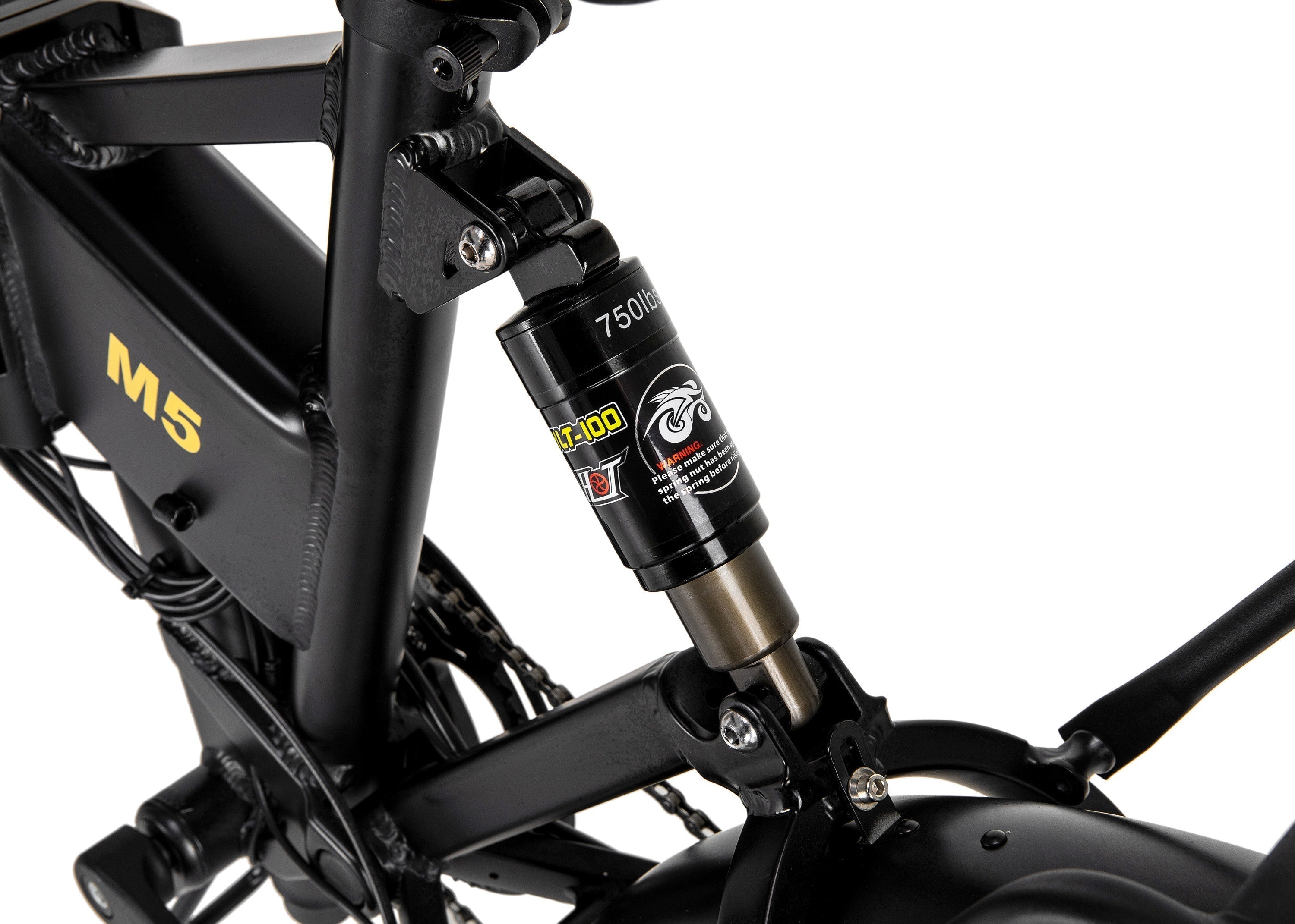 Polarna M5 20“ Fat Tire Foldable Electric Bike With 750W Motor 48V 15Ah Battery Pneumatic Fork(USA) - Polarna Ebikes Polarna Ebikes Black POLANRA Polarna M5 20“ Fat Tire Foldable Electric Bike With 750W Motor 48V 15Ah Battery Pneumatic Fork(USA)