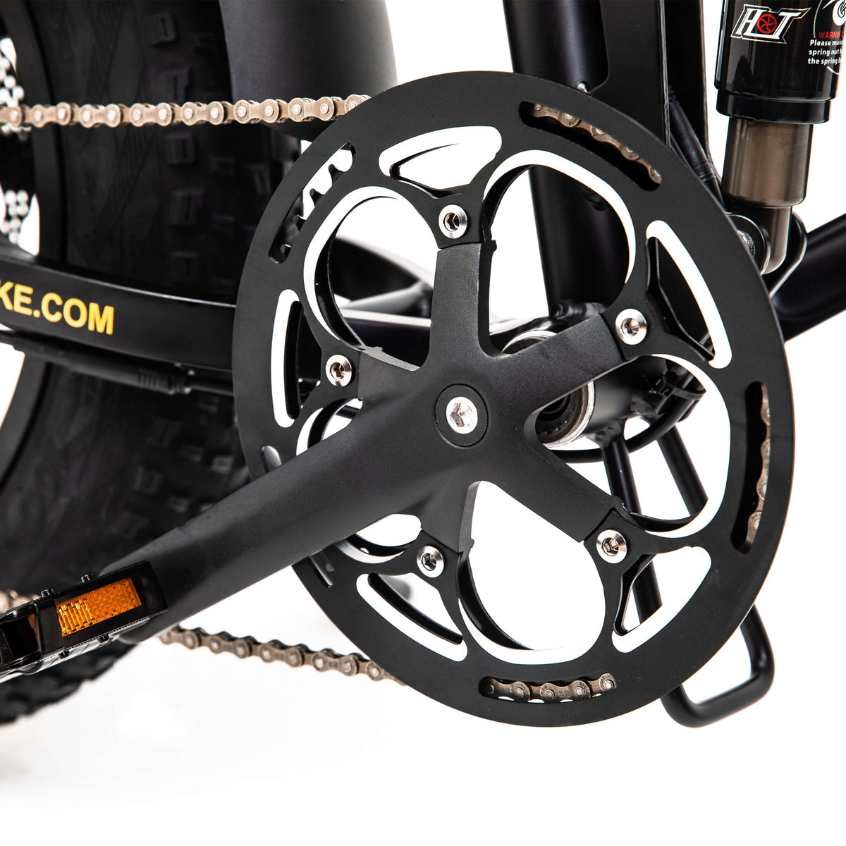 Polarna M6 20“ Fat Tire Foldable Electric Bike With 1000W Motor 48V 17.5Ah Samsung Battery hydraulic Fork - Polarna Ebikes Polarna Ebikes M6 BLACK mechanical shock and 80C display POLANRA Polarna M6 20“ Fat Tire Foldable Electric Bike With 1000W Motor 48V 17.5Ah Samsung Battery hydraulic Fork