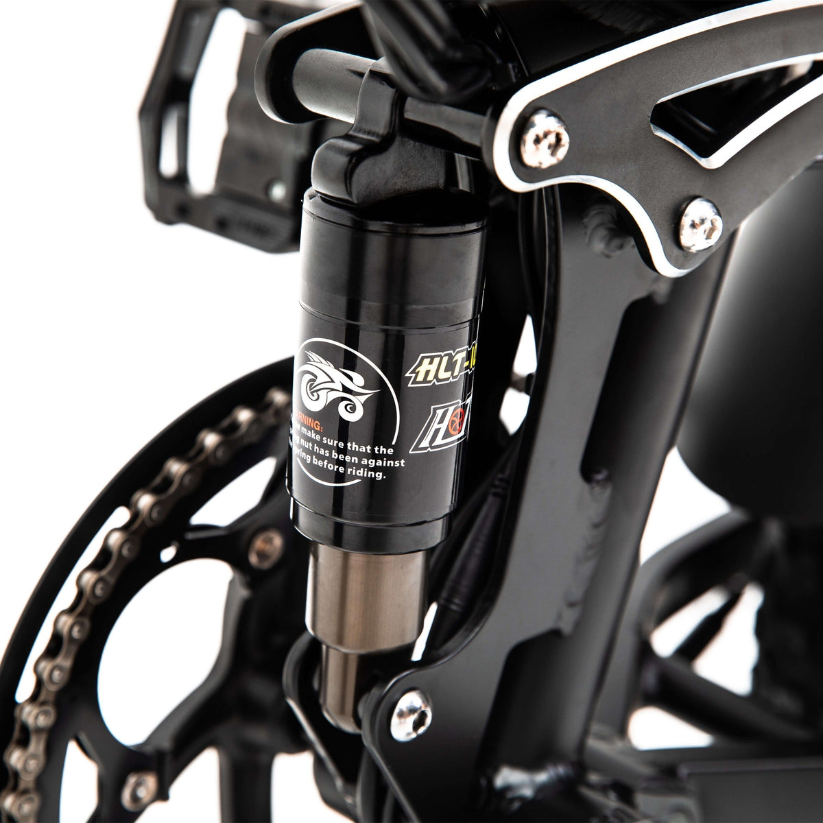 Polarna M6 20“ Fat Tire Foldable Electric Bike With 1000W Motor 48V 17.5Ah Samsung Battery hydraulic Fork - Polarna Ebikes Polarna Ebikes M6 BLACK mechanical shock and 80C display POLANRA Polarna M6 20“ Fat Tire Foldable Electric Bike With 1000W Motor 48V 17.5Ah Samsung Battery hydraulic Fork
