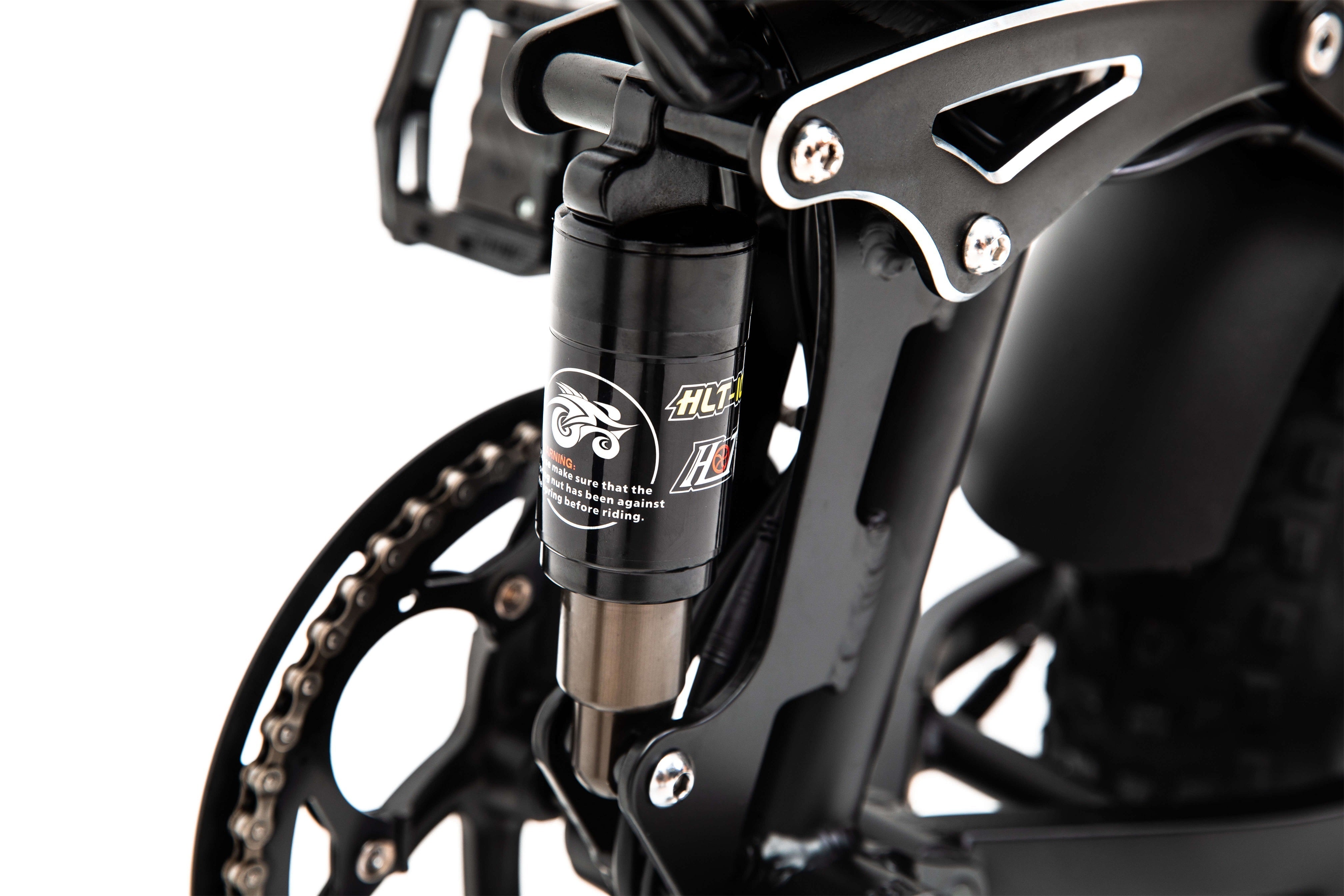 Polarna M6 20“ Fat Tire Foldable Electric Bike With 1000W Motor 48V 17.5Ah Samsung Battery hydraulic Fork - Polarna Ebikes Polarna Ebikes M6 BLACK mechanical shock and 80C display POLANRA Polarna M6 20“ Fat Tire Foldable Electric Bike With 1000W Motor 48V 17.5Ah Samsung Battery hydraulic Fork