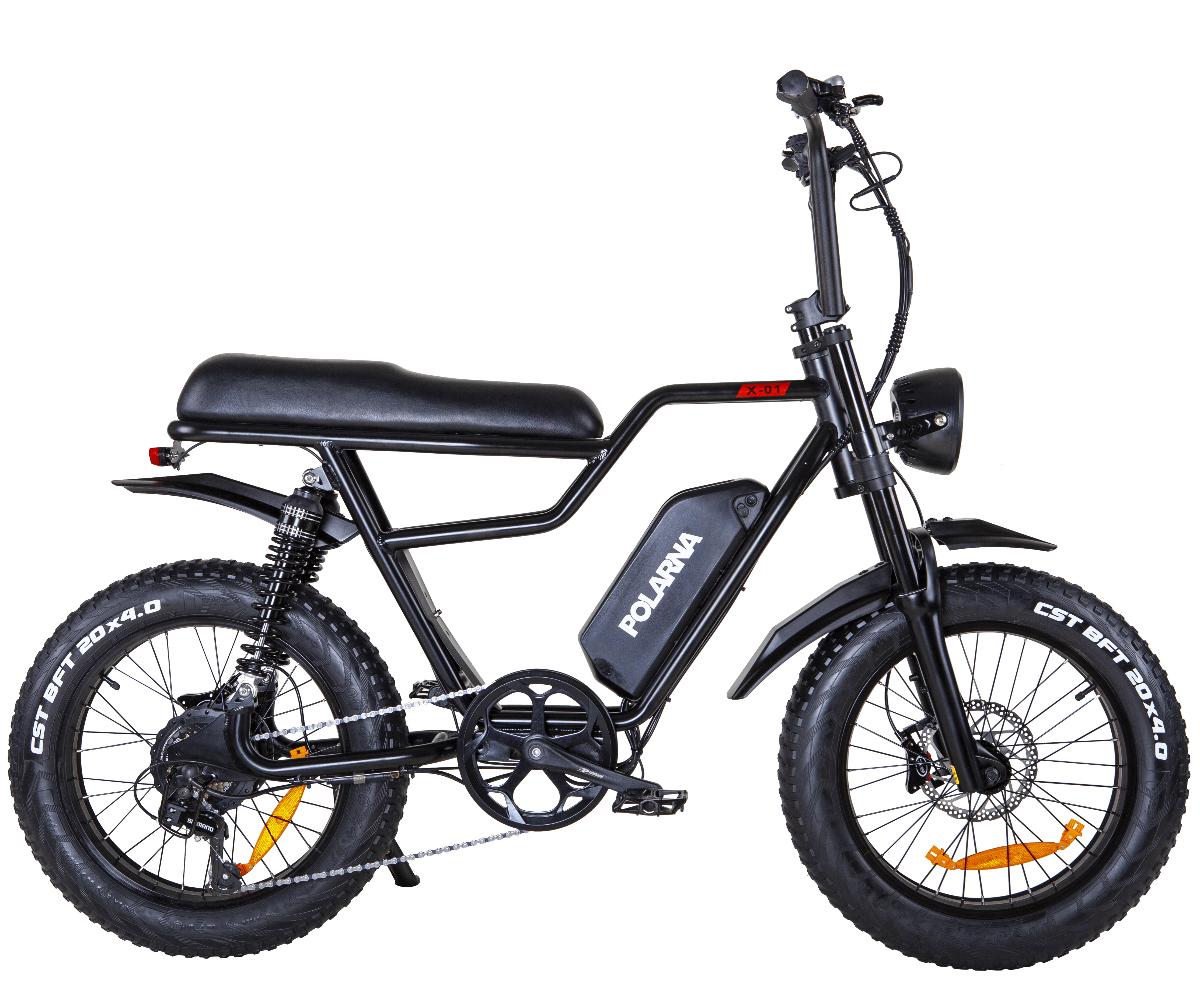 Polarna X-01 20“ 4.0 Fat Tire Electric Motorbike With 1000W Motor 48V 22.5Ah SamSung Battery Pneumatic Fork(USA) - Polarna Ebikes Polarna Ebikes Black POLANRA Polarna X-01 20“ 4.0 Fat Tire Electric Motorbike With 1000W Motor 48V 22.5Ah SamSung Battery Pneumatic Fork(USA)